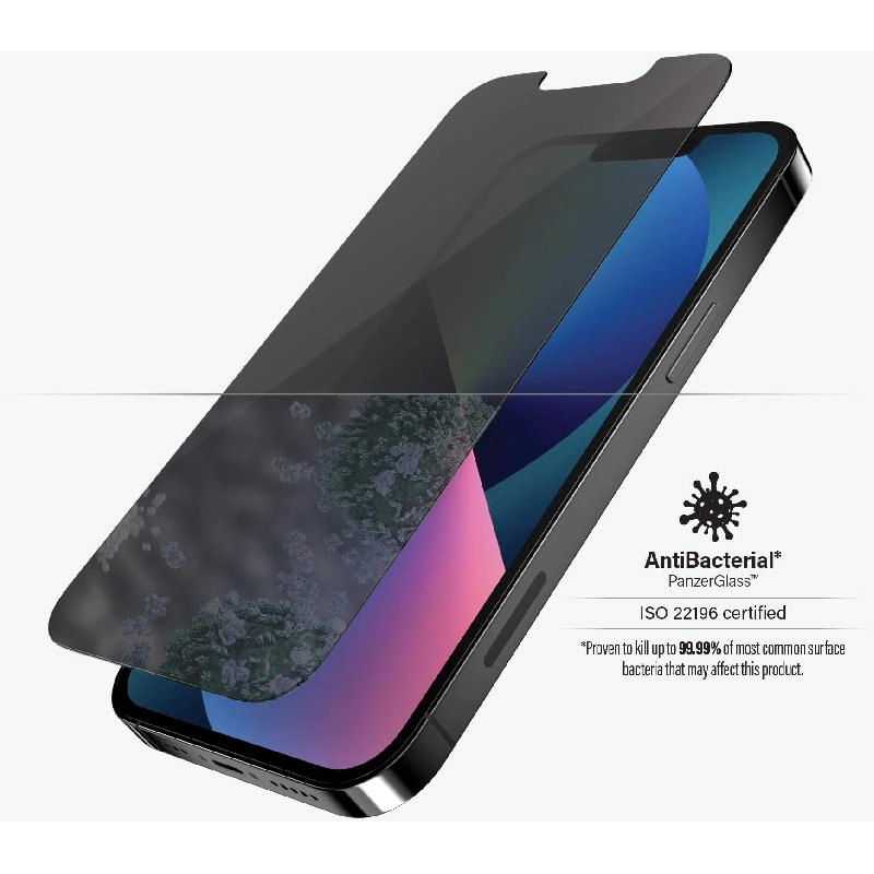 Standard Fit - Privacy Anti-Bacterial Screen Protector for iPhone 13/13 Pro