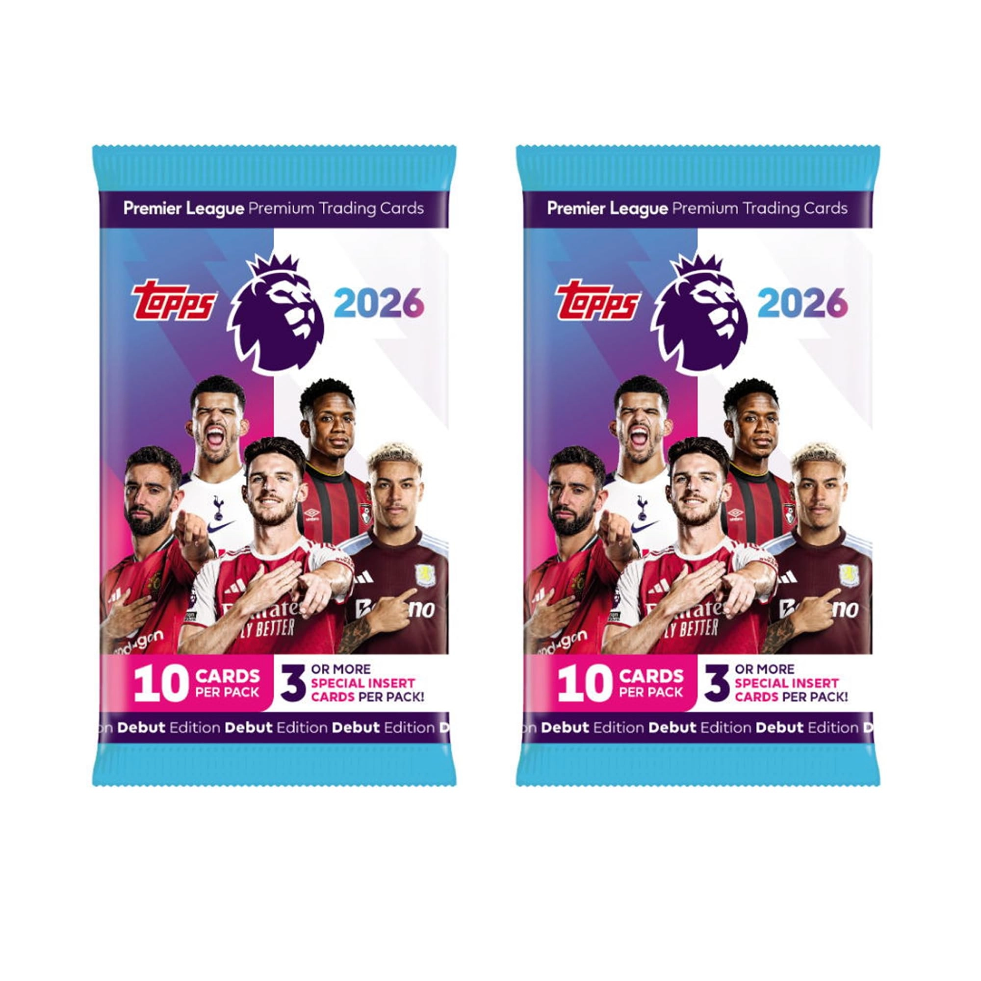 HEART FOR CARDS Topps Premier League 2025/26 Debut Edition - 2 x Booster Packs of 10 Cards