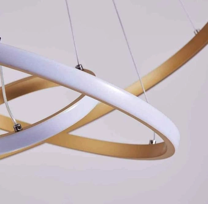 Golden 3 Ring LED Chandelier - 3 Color in one (WamWhite/Natural White/White)