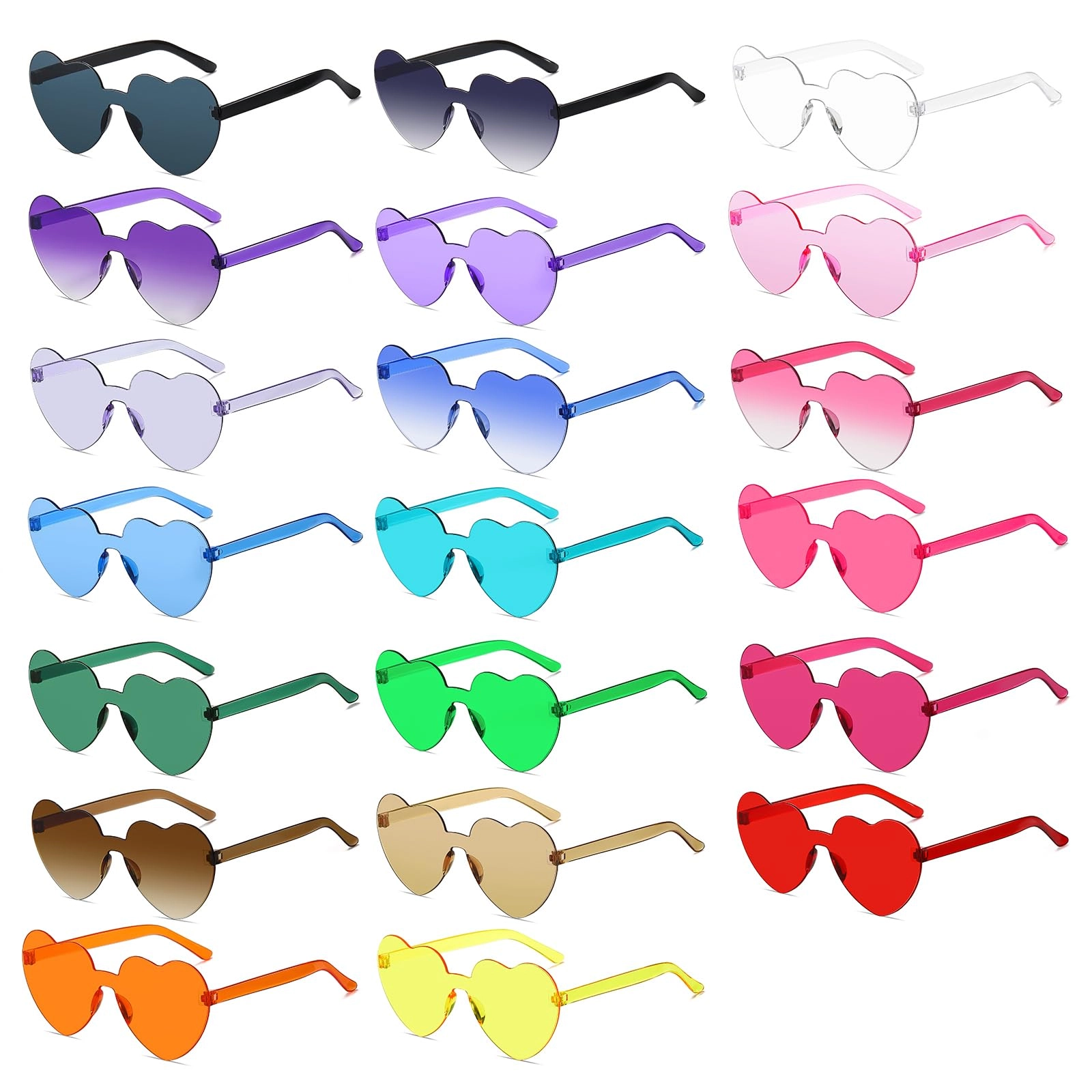 Heart Sunglasses - Transparent Pack