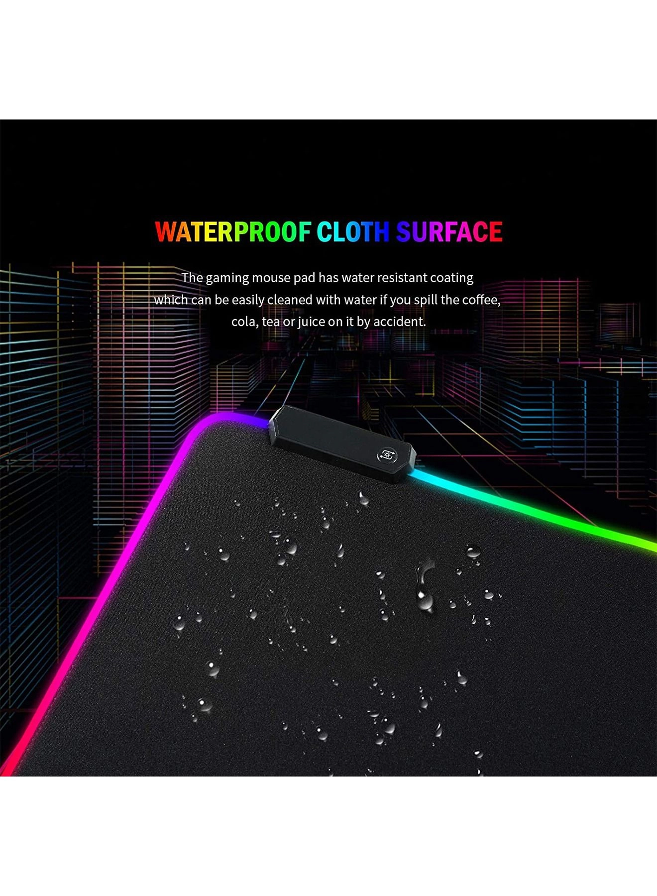 RGB Large Superfine Fiber Braided Gaming Mouse Pad