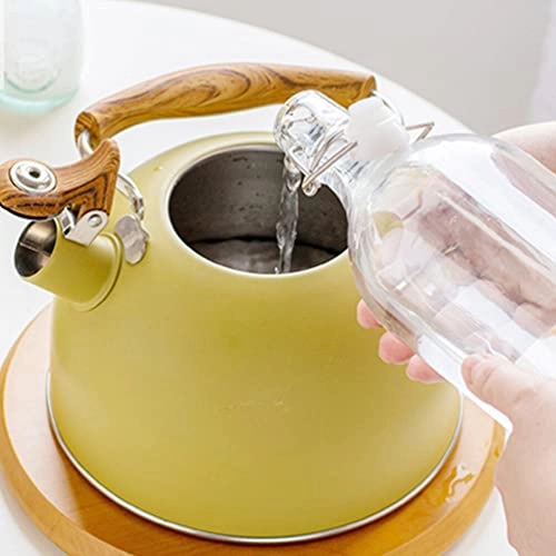 Stove Top Teapot - Wooden stainless steel 3L