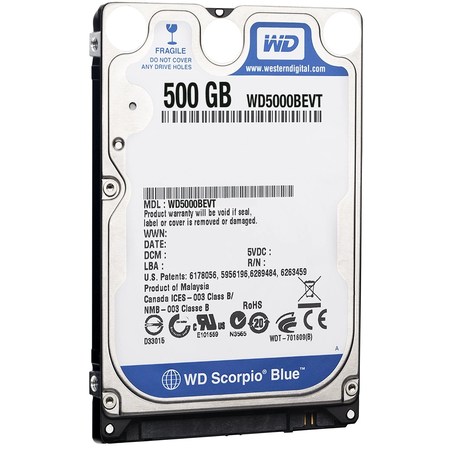 Western Digital Scorpio Blue 2.5" 5400rpm 8MB SATA 3Gb/s (WD5000BEVT) - 500GB