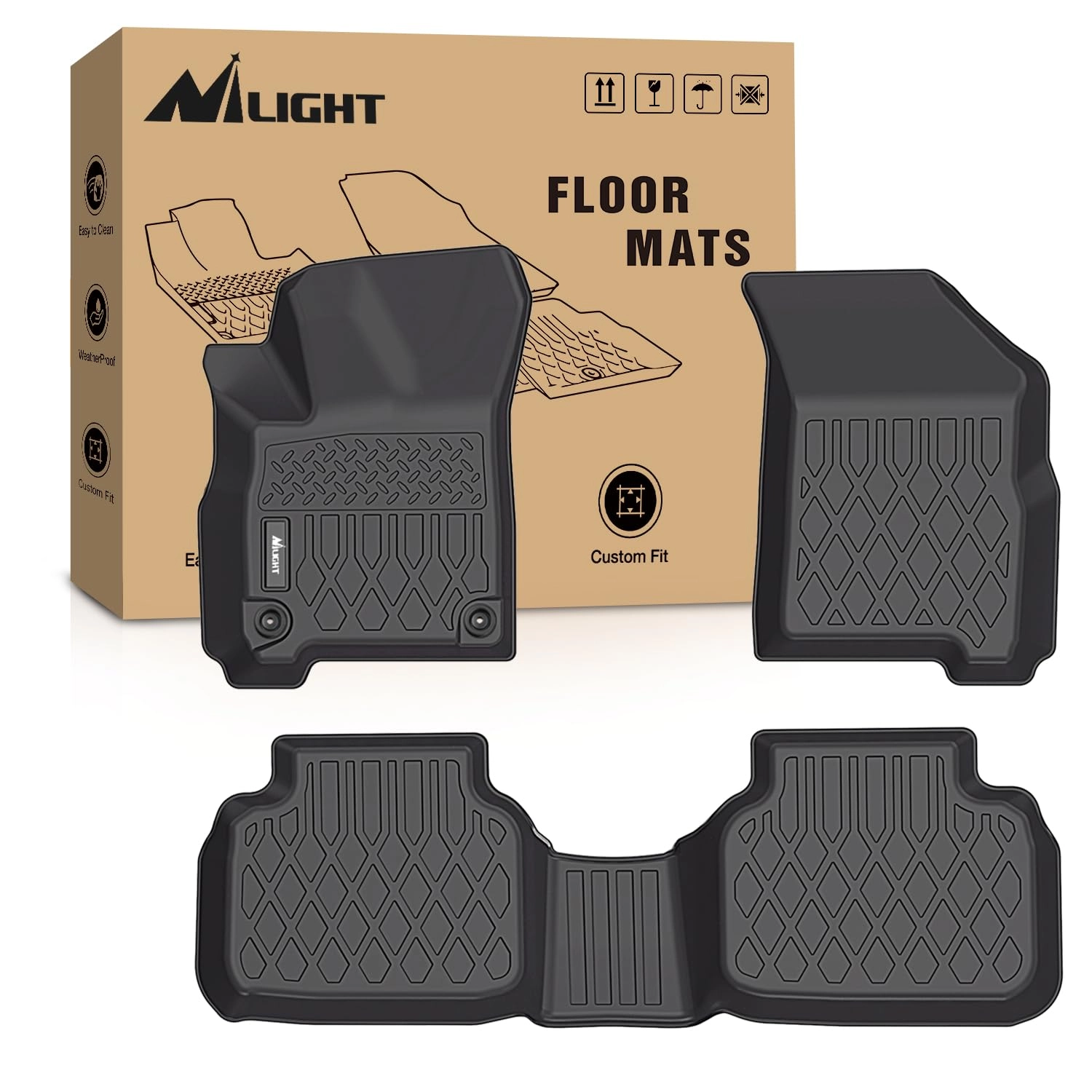 Nilight TPE Floor Mats - Dodge Journey 2011-2020 All Weather Heavy Duty