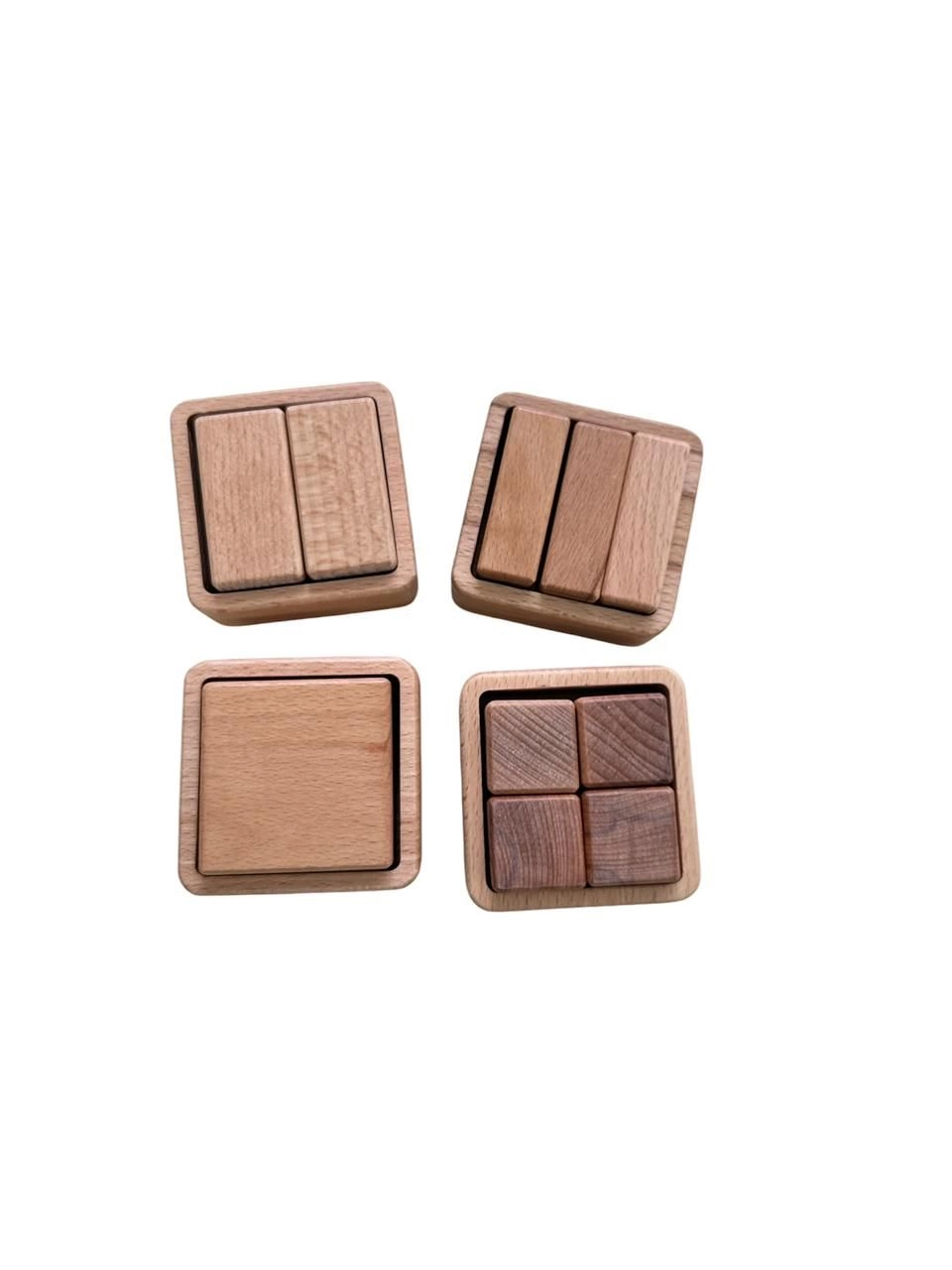 Fraction Cups Square - 3 years and above 14 pieces