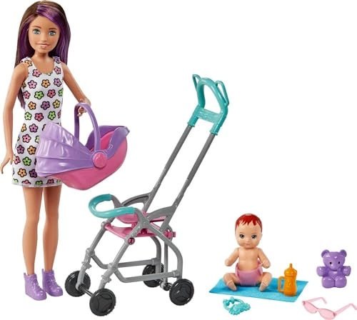 Skipper Doll And Playset - Stroller Baby Doll Ages 3+