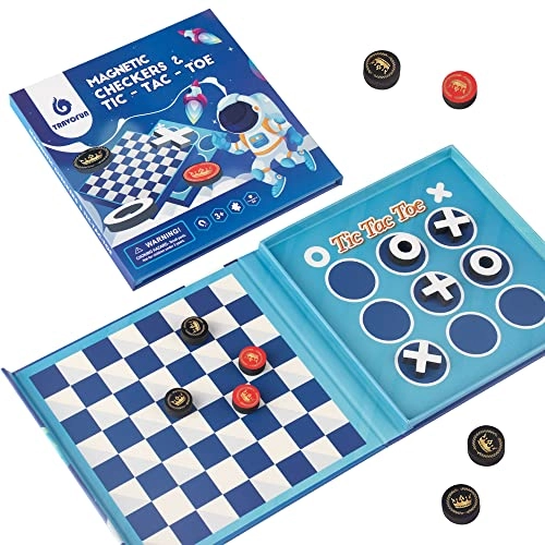 BSTSHIER - 2 in 1 Checkers&Tic-Tac-Toe