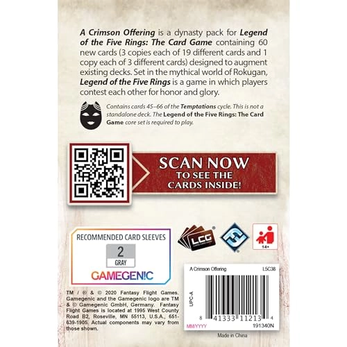 Legend of the Five Rings LCG: A Crimson Offering Dynasty Pack - Card Game