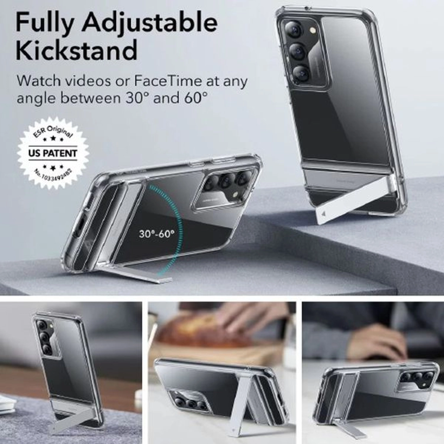 Metal Kickstand Case - Clear for Galaxy S23