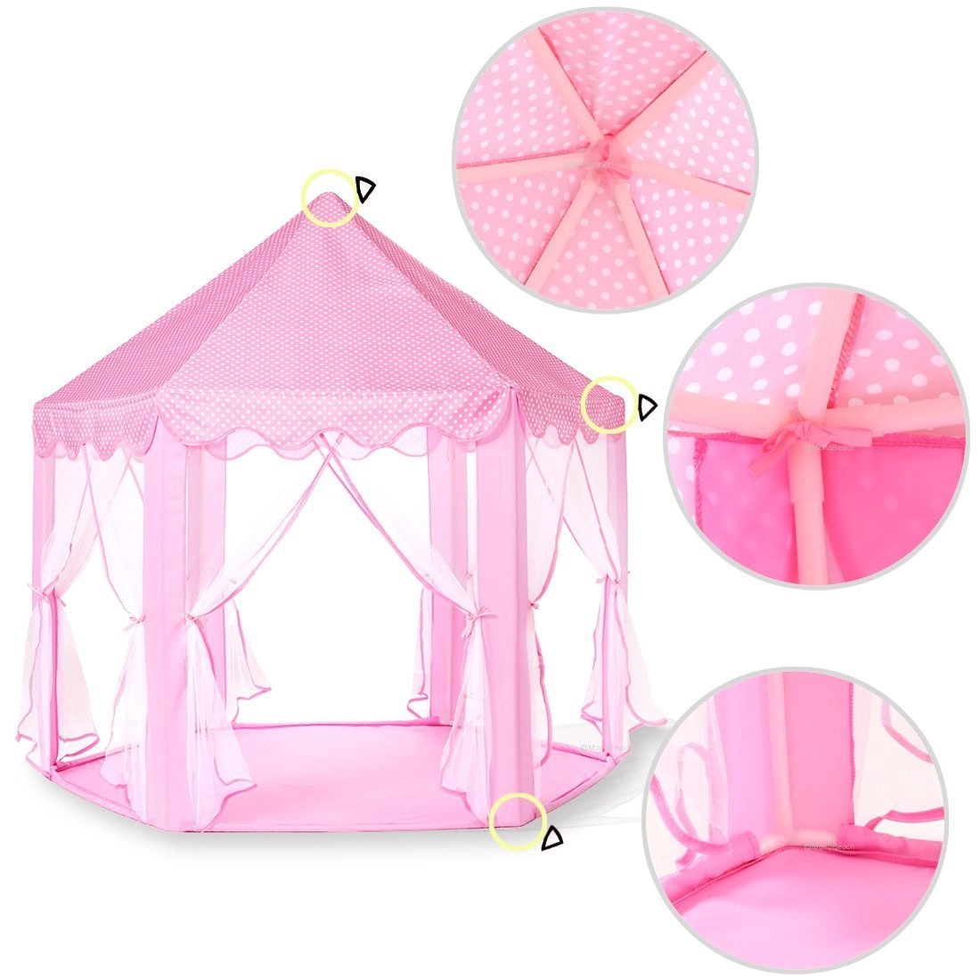 Princess Castle Tent - 52 inches x 48 inches x 52 inches Pink
