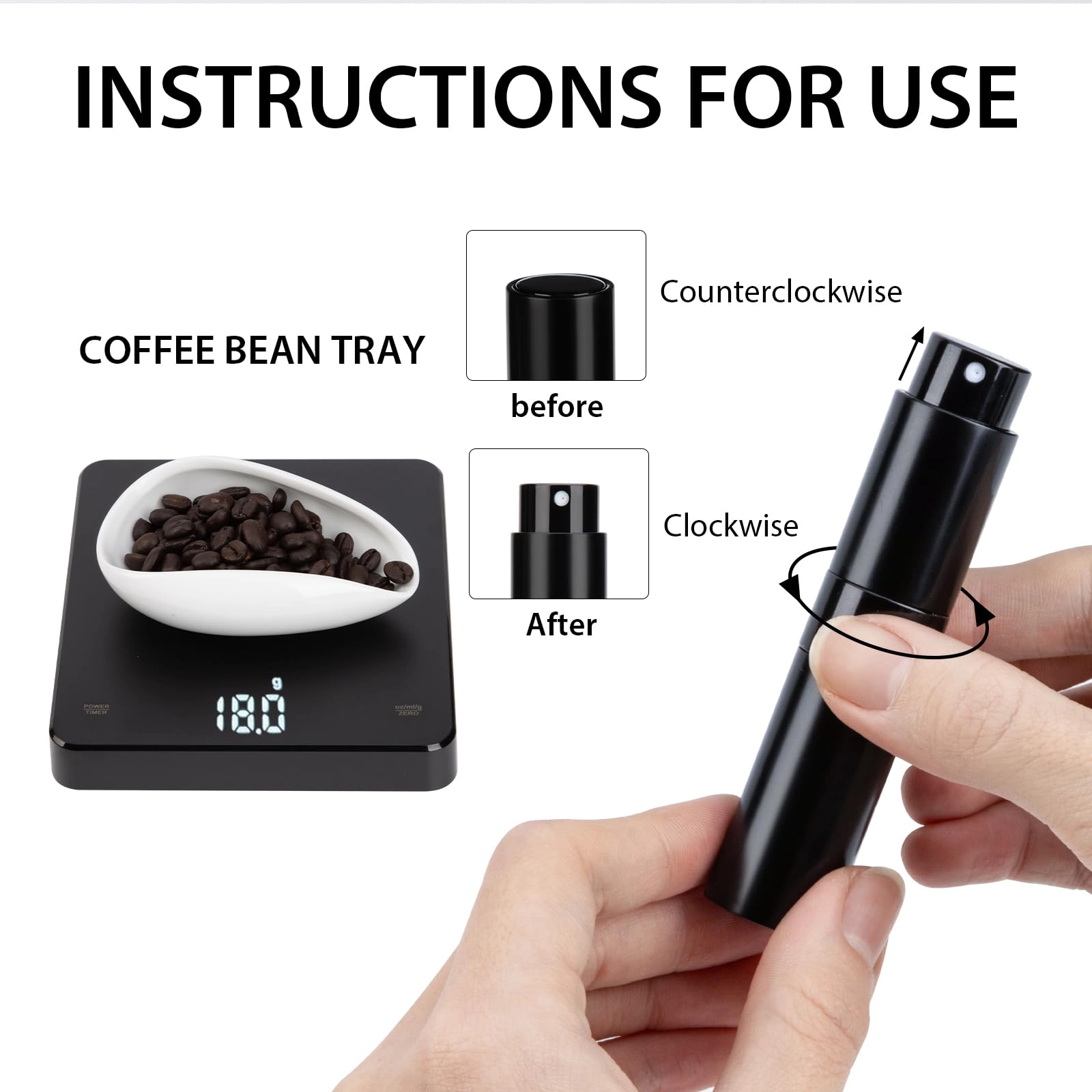 Coffee Bean Dosing Cup + Spray Bottle - 25 Grams