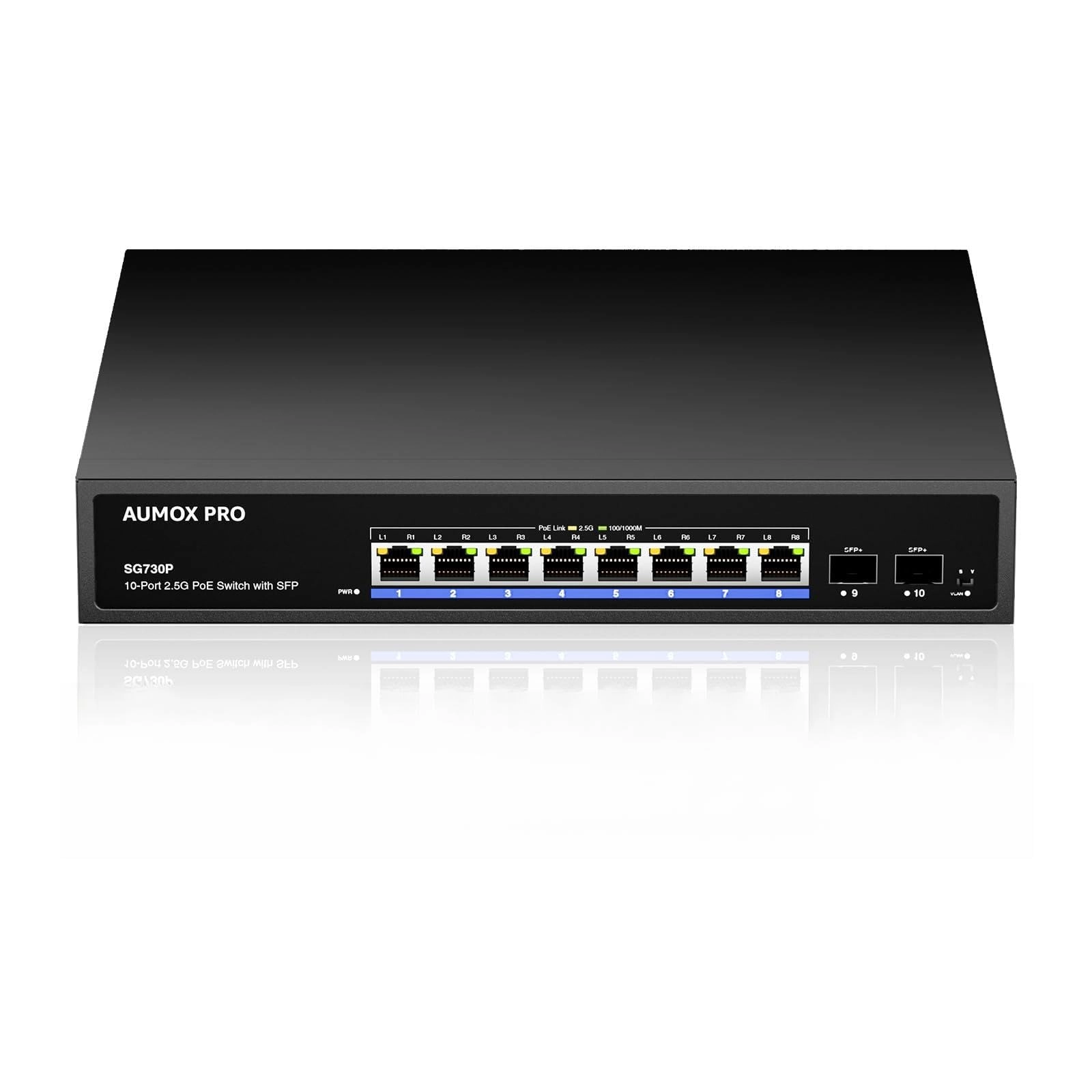 AUMOX PRO 10 Port| 8*2.5G Port+2*10G SFP 120W 9-ports