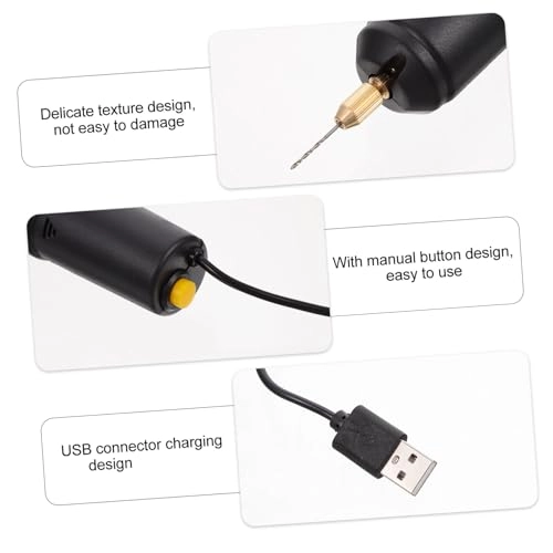 Usb Electric Hand Drill - 12.3x3.5cm Black