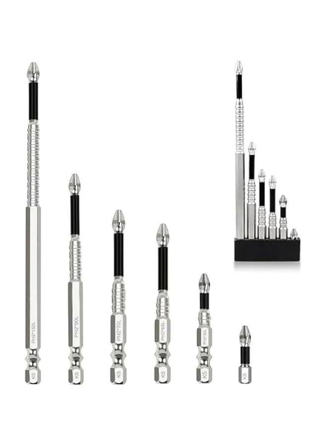 Arabest High Magnetic Screwdriver Drill Bits Set - 6-Piece Phillips