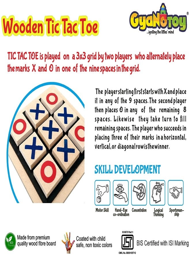 Wooden Tic Tac Toe - 5 Years+ 9 Blocks
