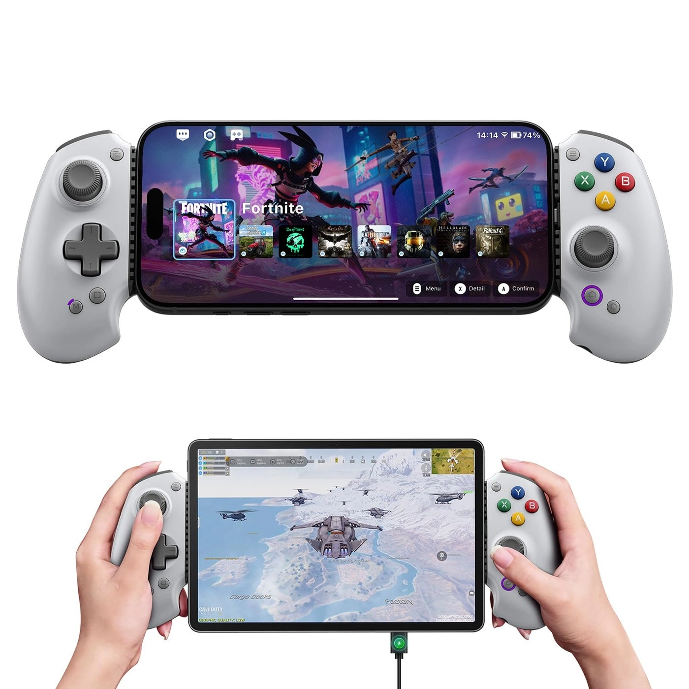 abxylute Mobile Controller - grey iPhone iPad Android Phones Tablets Nintendo Switch 1& 2
