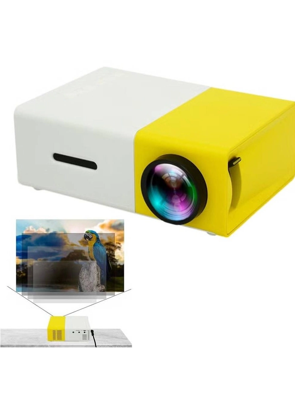 LIXES YG300 Micro Mini Projector: Ultra-Portable and Durable for Smartphones, Laptops, and Home Cinema