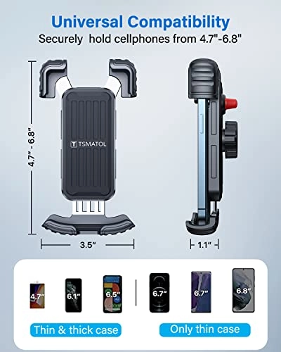 Universial Phone Holder for Bike - Rotatable Handlebar Mount Fits iPhone 14