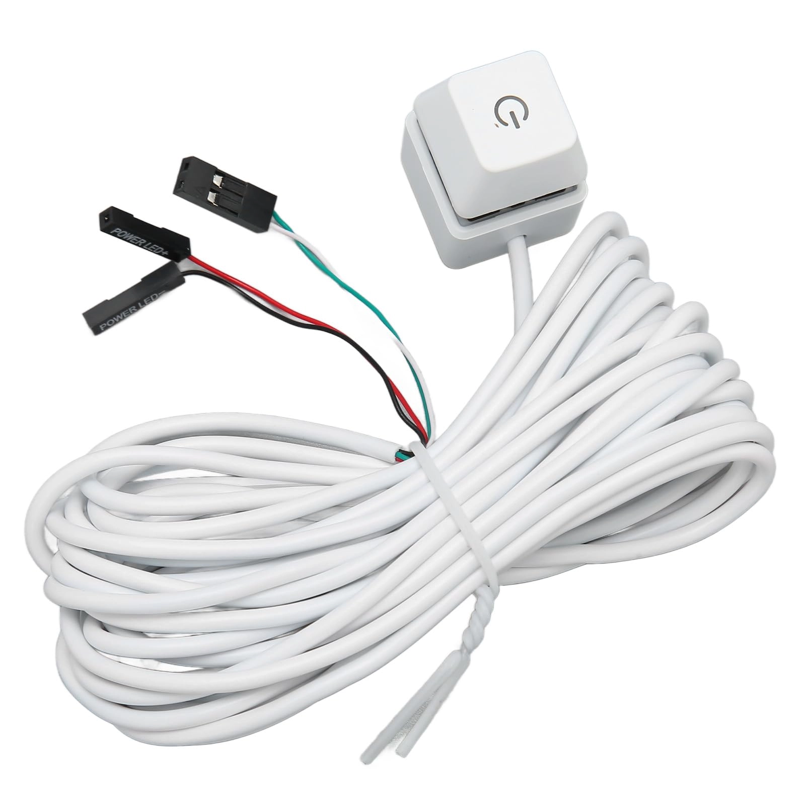 Bewinner PC Power Switch - Mechanical Blue Switch Backlit Green Light 2m