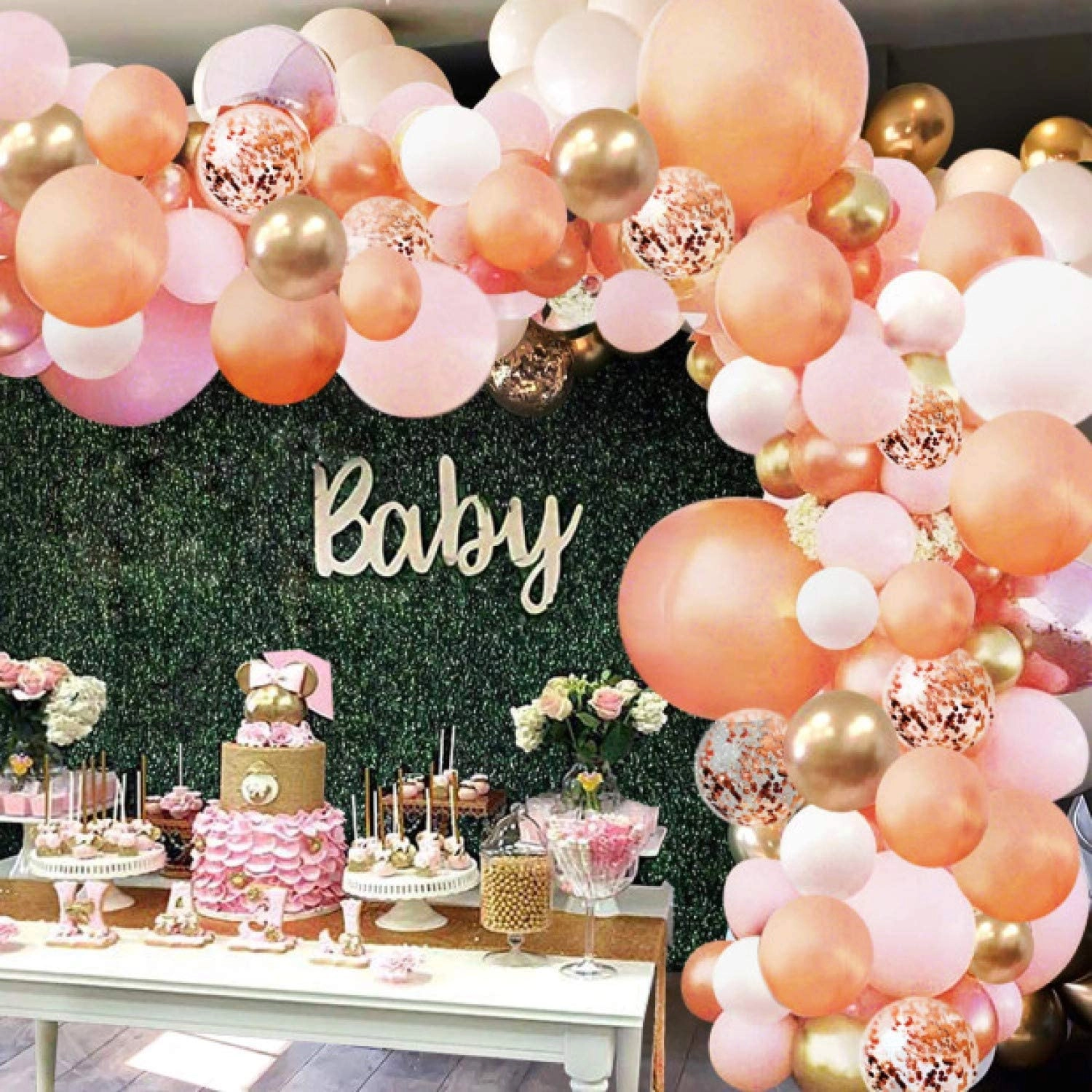 Party Time Trading LLC Latex Balloons - 145 Pcs Baby Shower Wedding Birthday Graduation Anniversary bachelorette Party Backround Decorations
