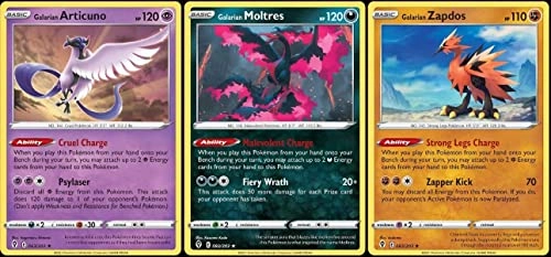 Galarian Articuno Zapdos Moltres - Evolving Skies - 3pcs