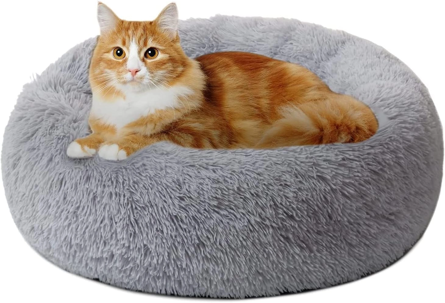 Vsell24 Fluffy Donut Style Soft Plush Circle Bed - 60X52X46Cm PP cotton filling