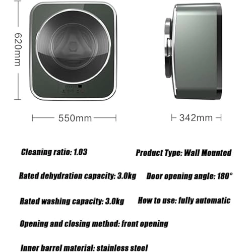Wall-mounted automatic washing machines