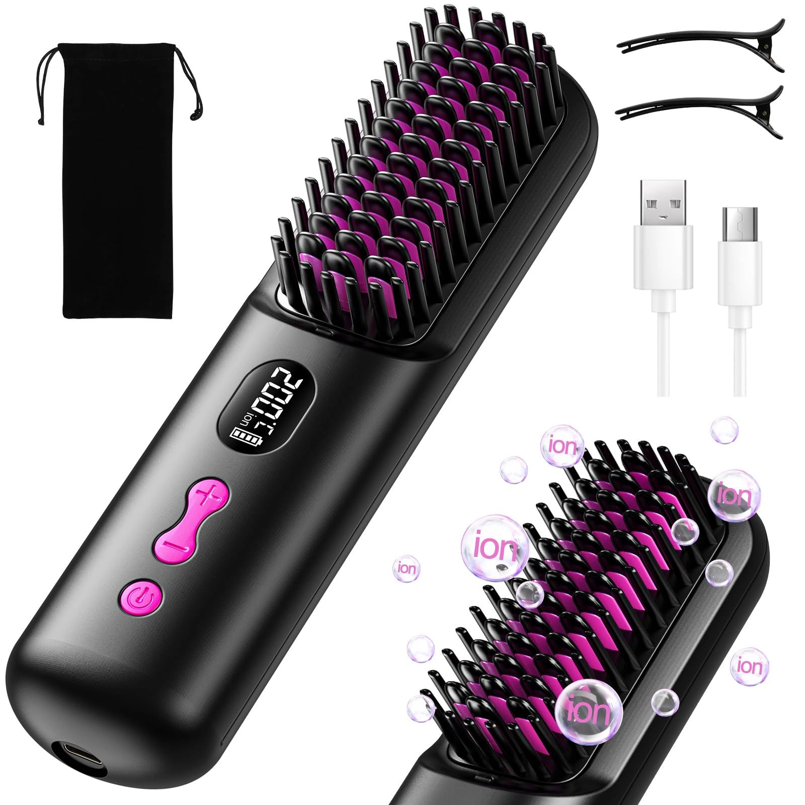 Cordless Hair Straightener Brush