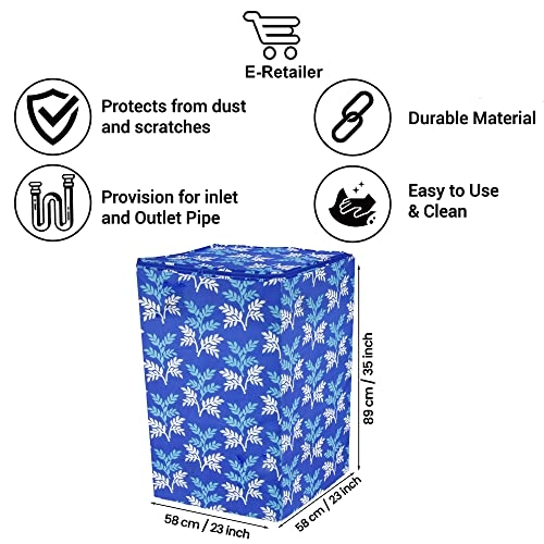 PVC Waterproof Front Load Washing Machine Cover - 5KG to 7.5KG Blue