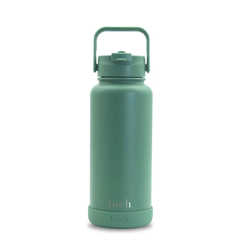 PURE BLUE Stainless Steel Water Bottle 900 ml - 2-in-1 Lid Dual Purpose Wide Mouth Lid