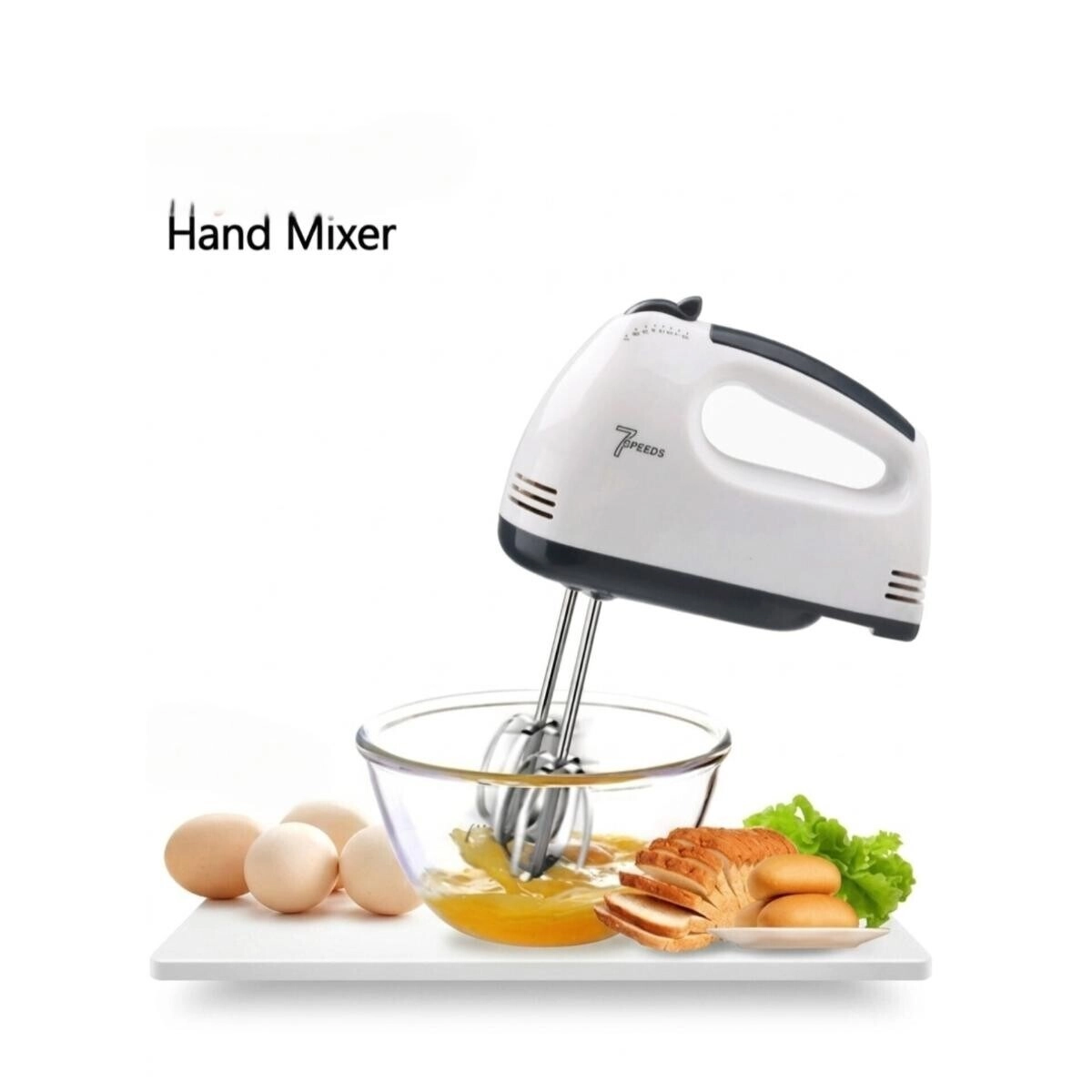 Electric Hand Mixer - Multiple Speed Control Stainless Steel Beaters