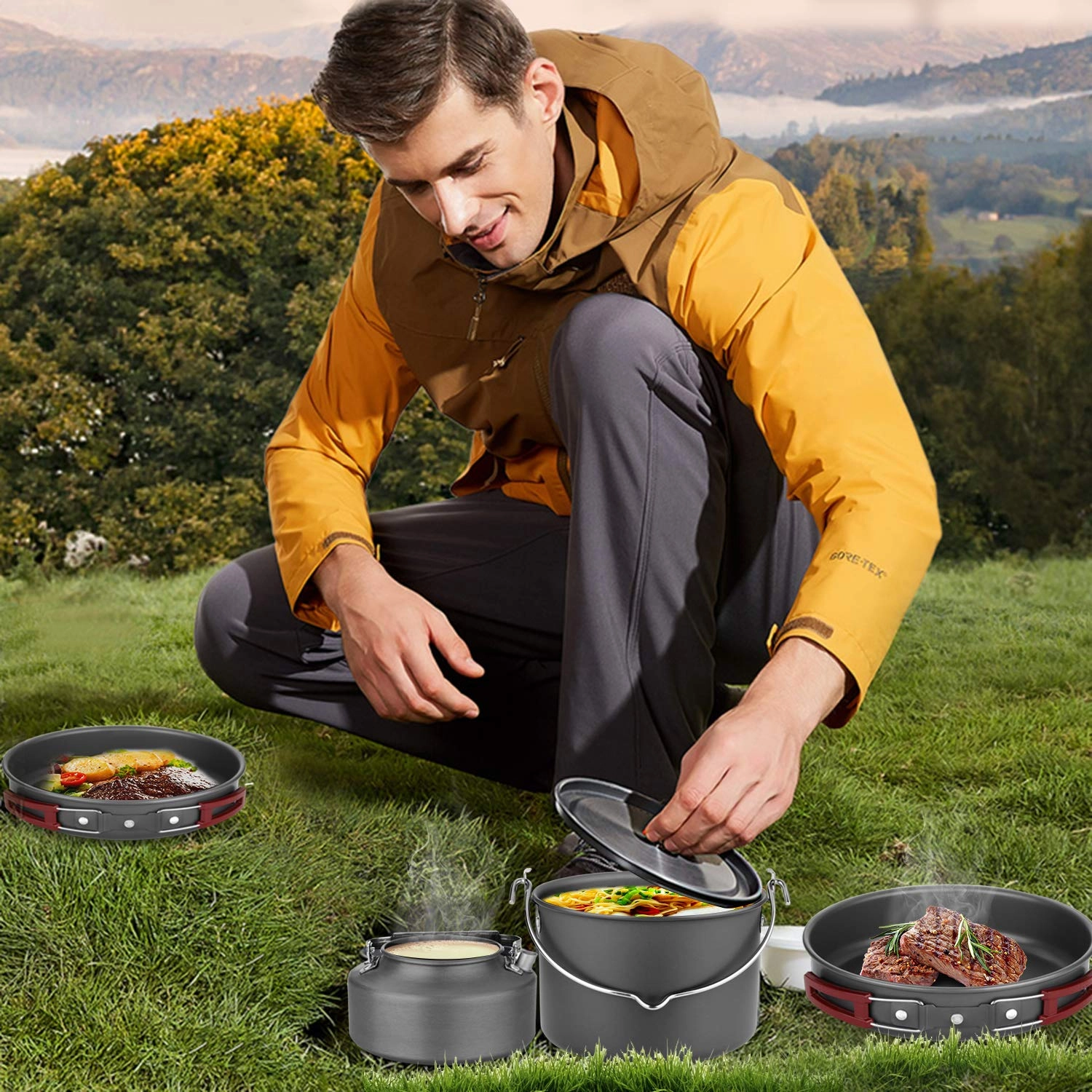 Camping Cookware Mess Kit - 22pcs