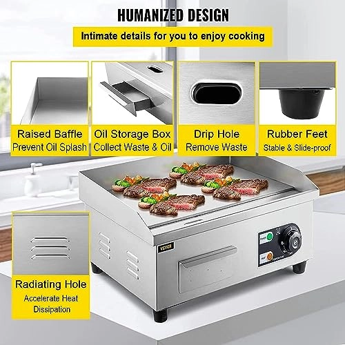 Commercial Electric Griddles - 14.1 inches x 11.8 inches