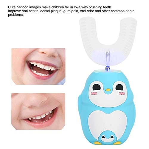U-shape Children Electric Toothbrush - Rechargeable 3 Gears blue