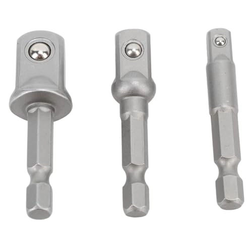 Power Drill Adapter - 3 Piece 1/4" 3/8" 1/2" Stainless Steel