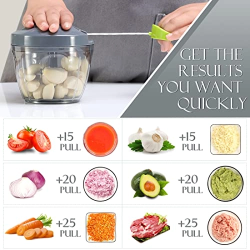 Manual Food Processor - 16.9 Fluid Ounces three blades