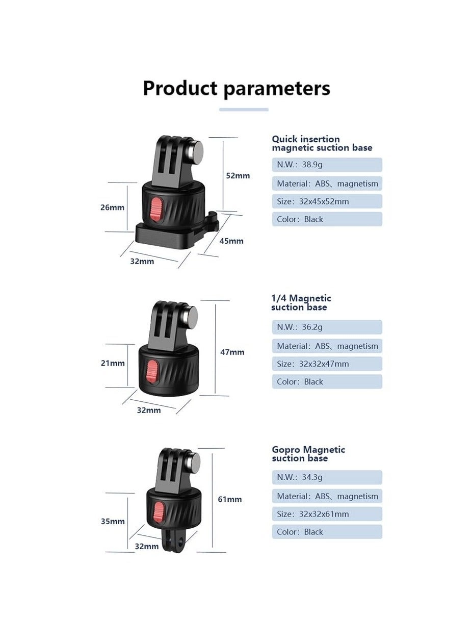 Magnetic Suction Adapter - Tripod Quick Release Base Mount Compatible with action cameras
