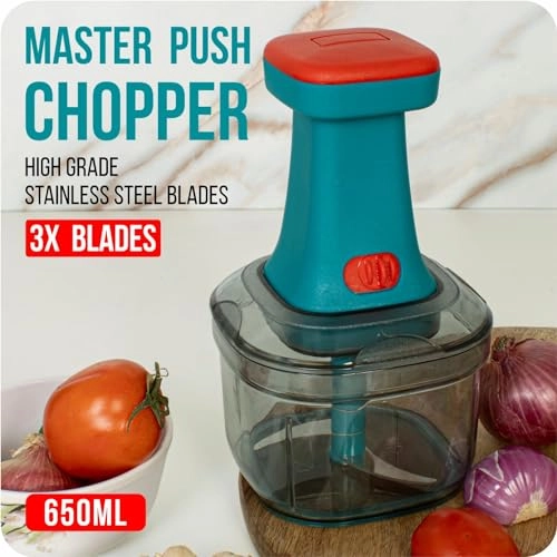 Multipurpose Plastic Vegetable Chopper Cutter - 470 ML 3 Blades