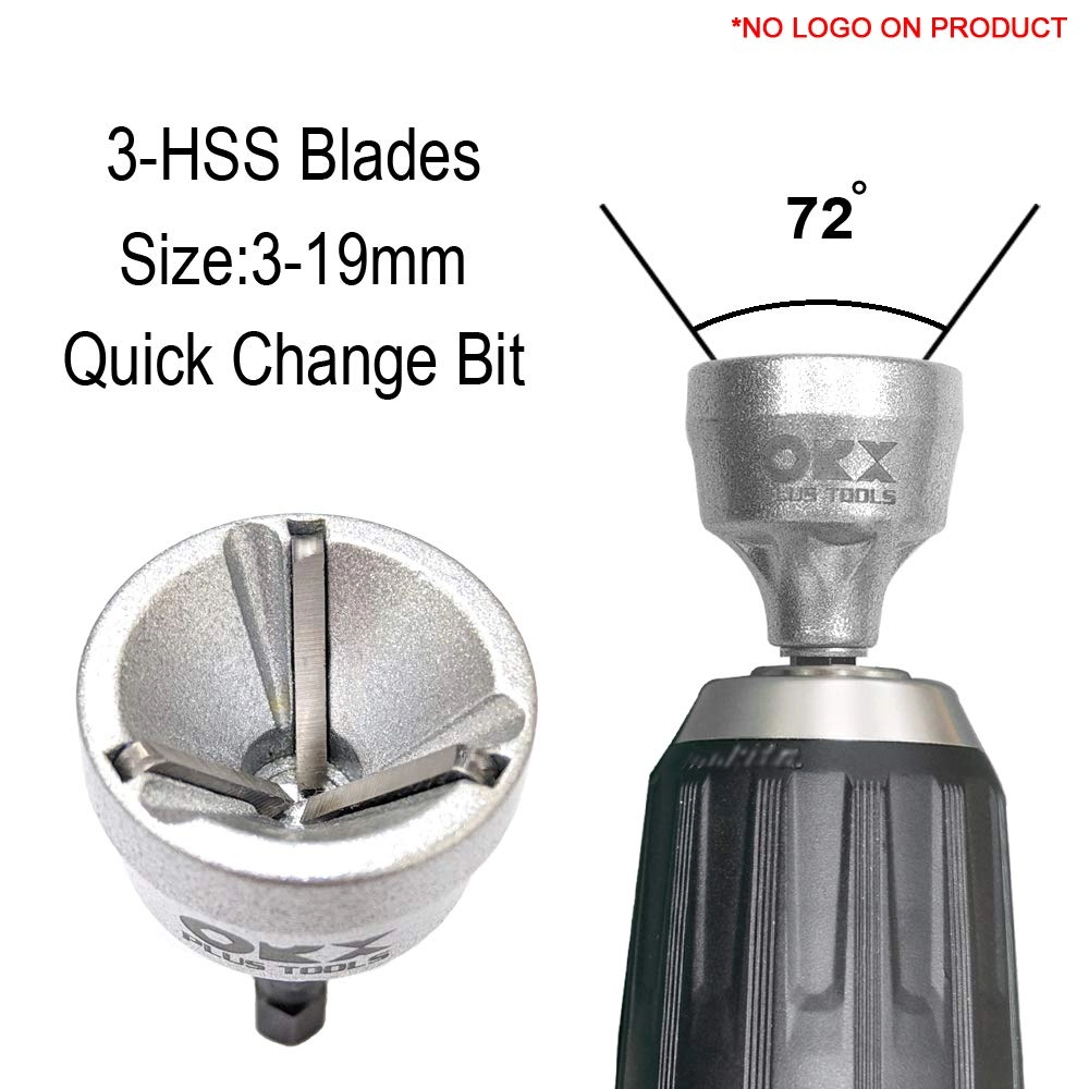 Deburring Chamfer Tool Set - 2PCS + Deburring External Drill Bit - 3mm-19mm + Countersink Drill Bit