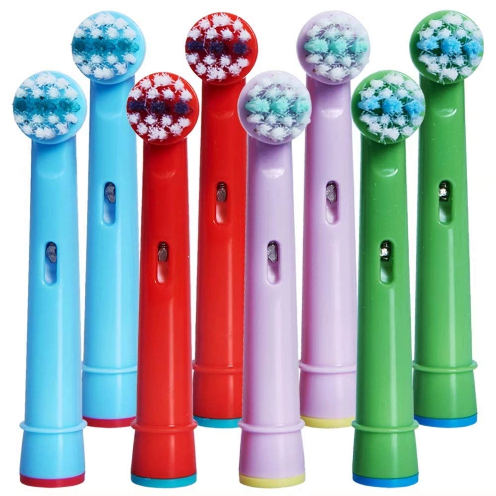 Kids Toothbrush Replacement Heads - 8 Count Multicolour Extra-Soft Bristles