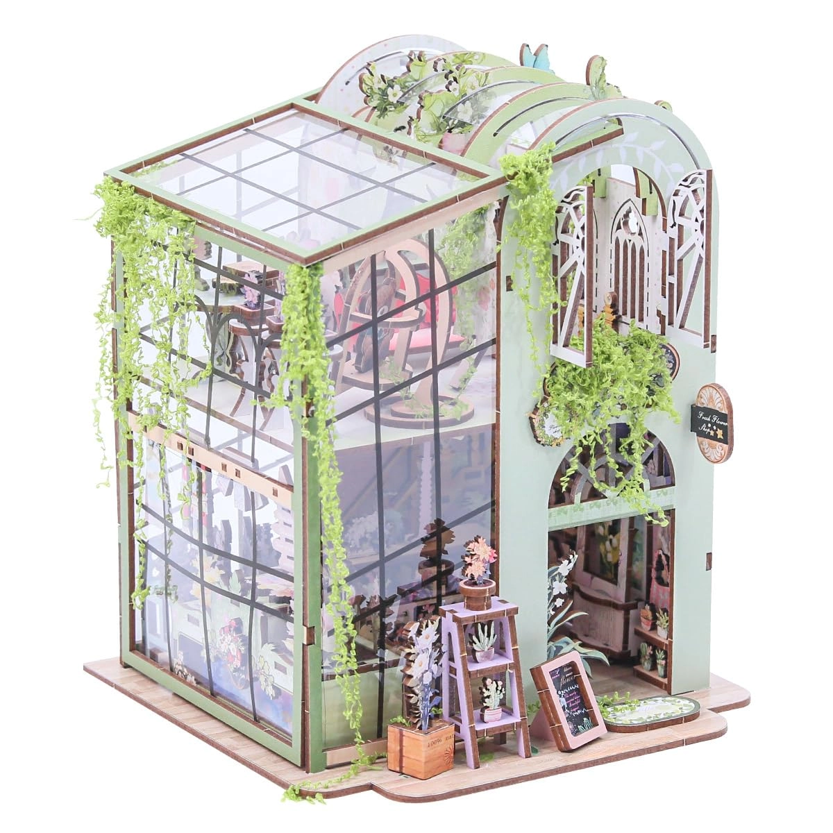 Miniature Flower House Kit - Dollhouse Booknook 3D Wooden Puzzle