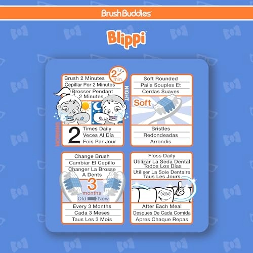Blippi Kids Toothbrushes - Soft 6-Piece Pack