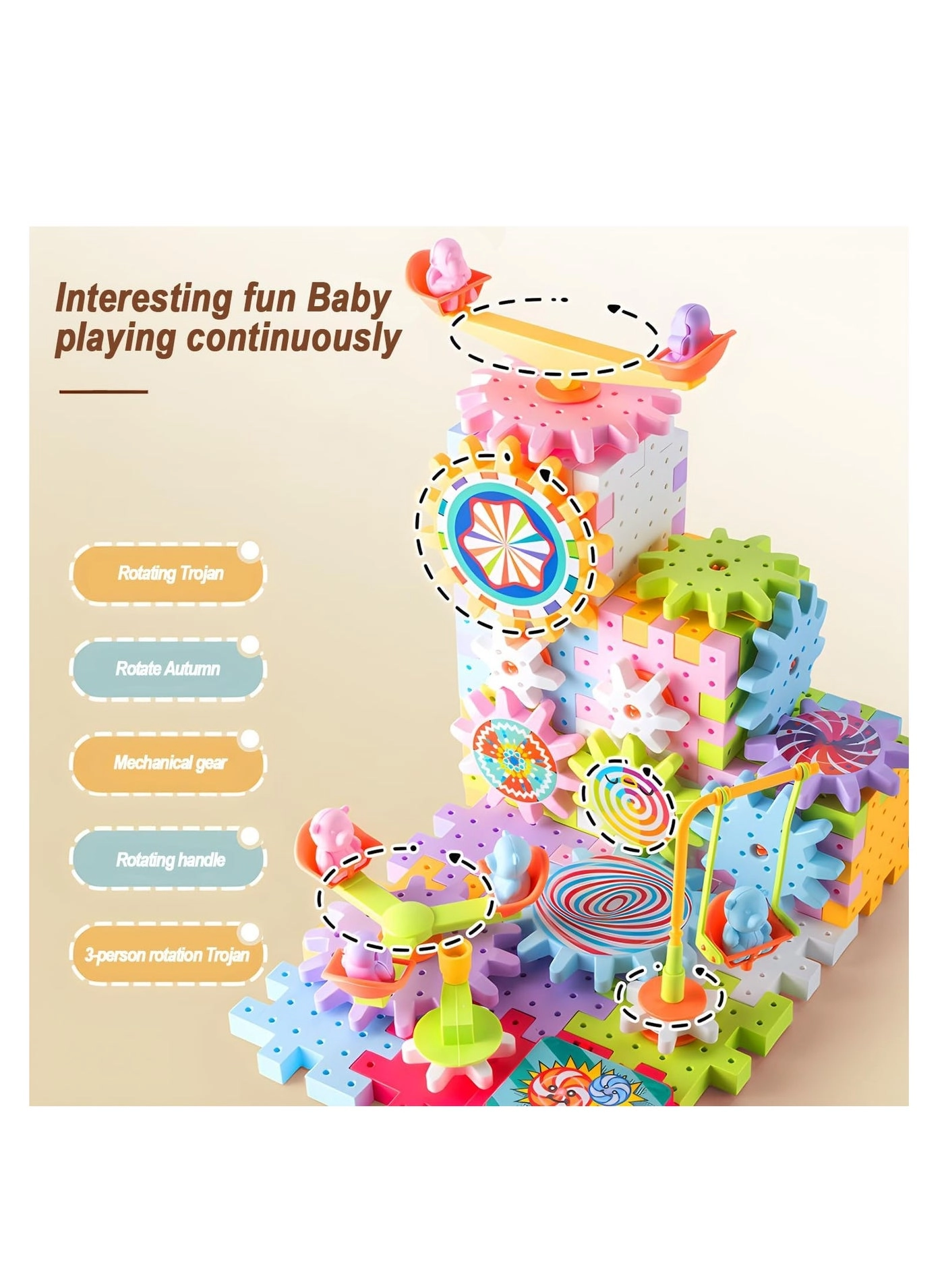 Building Block Gear Toy Set - 3+ Years 203 pieces