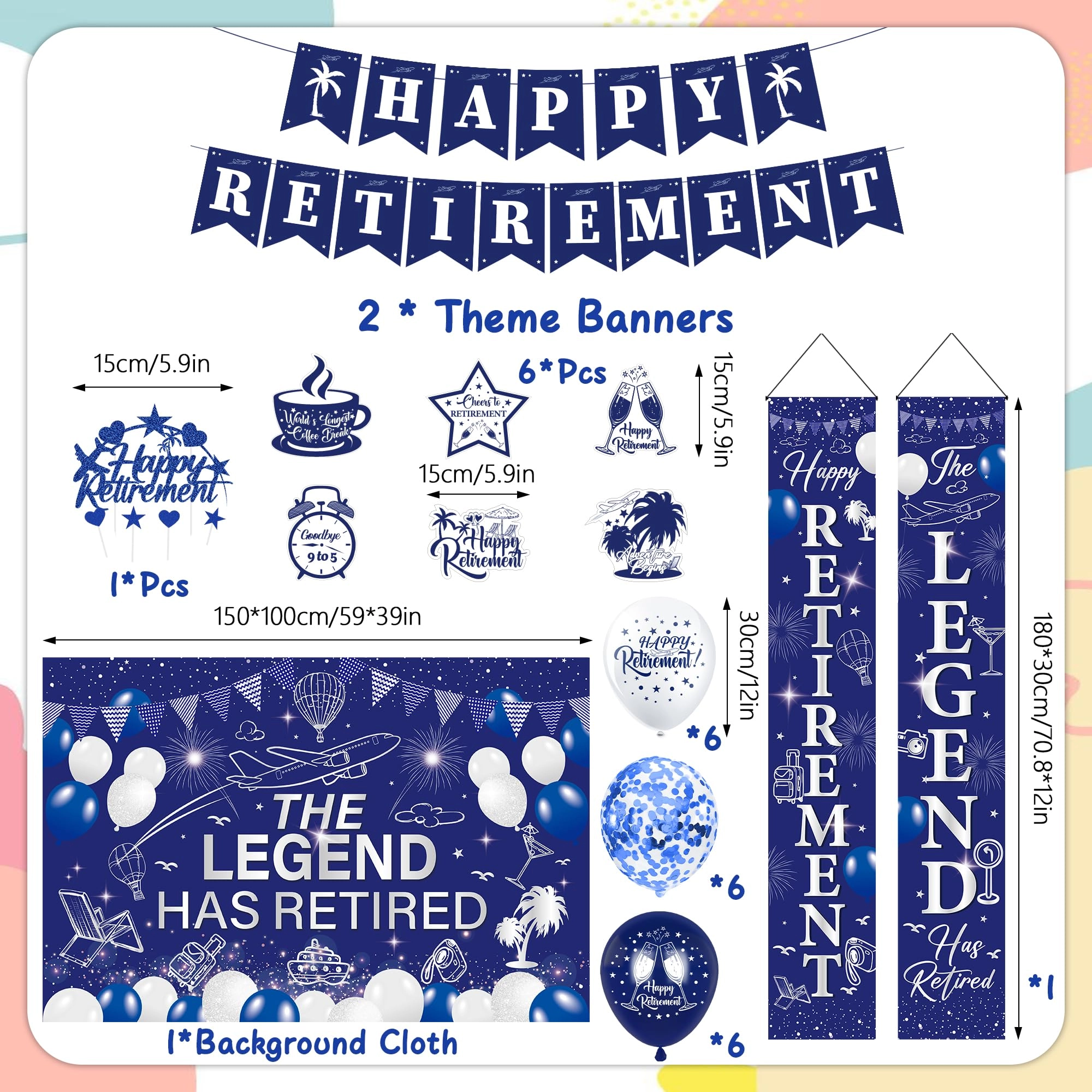 Retirement Theme Party Set - 34 Pcs Retirement