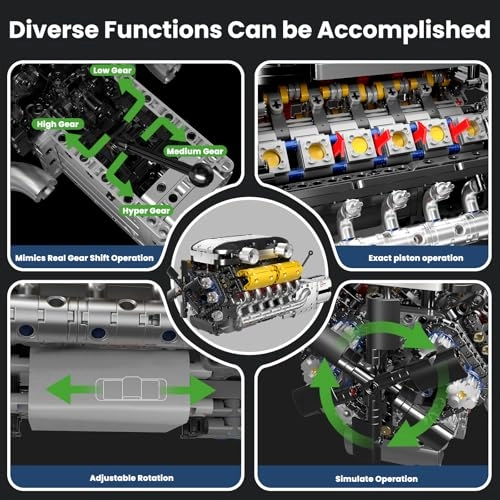 10202 Technik V12 Engine - 1260 pcs