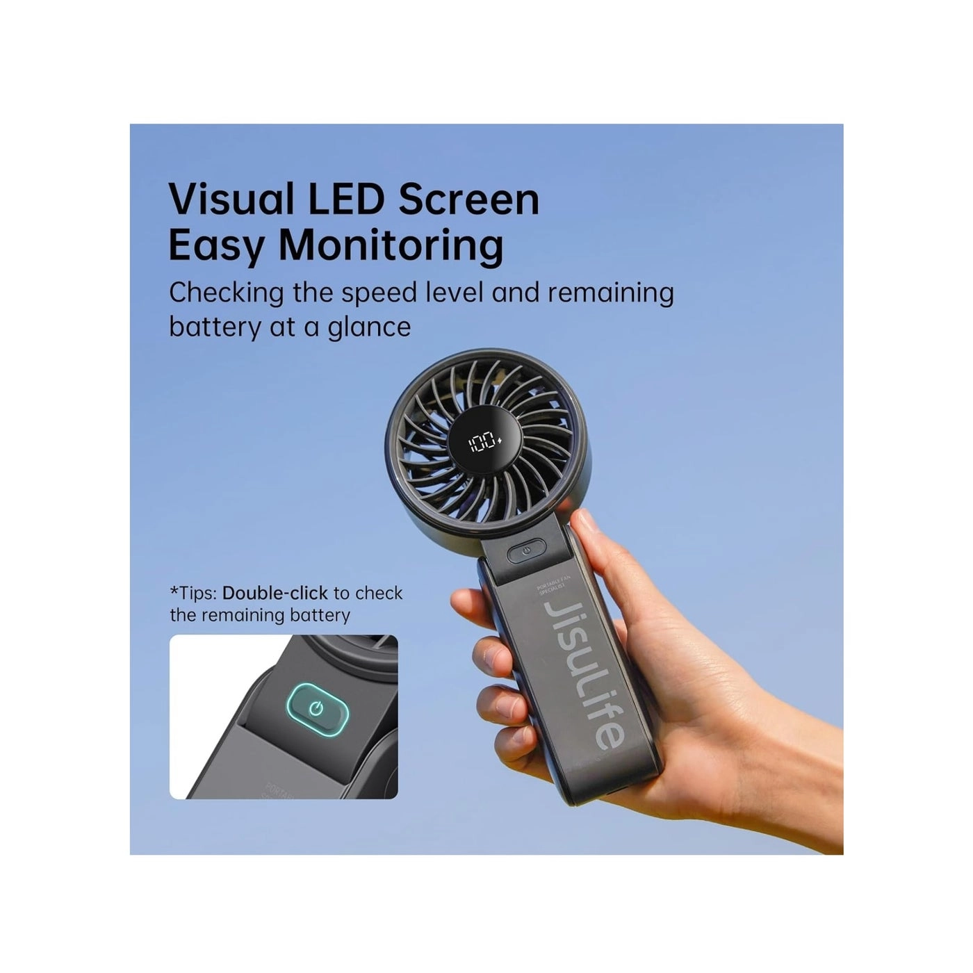 Portable Handheld Fan - 2024 LED Display 3 IN 1