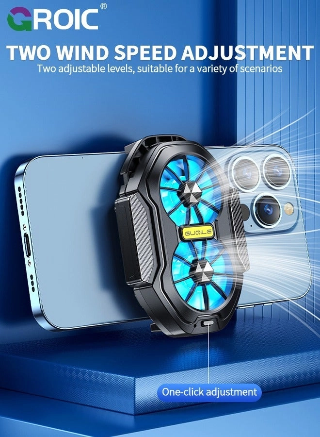 Phone Cooler - 3 Cooling Modes RGB Lights