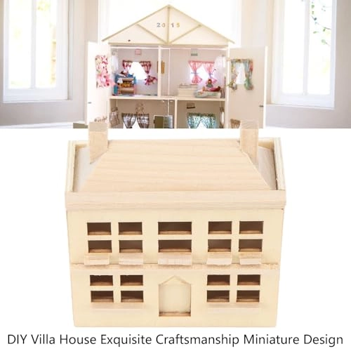 Miniature Dollhouse Villa House - 1:12 birch