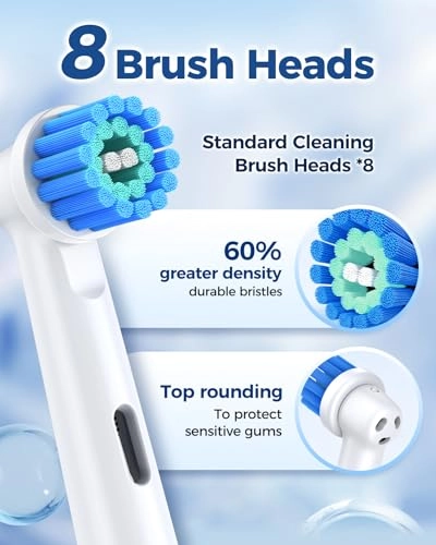 Rotating Electric Toothbrush - 8 Brush Heads 4 Modes 25-Day Battery Life