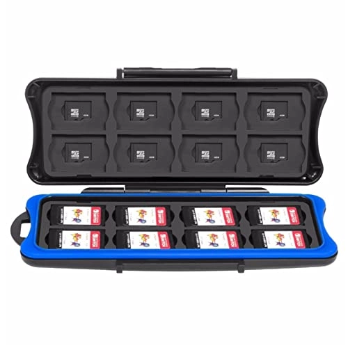 Game Card Storage Box - 16 Game Card Slots 16 Micro SD Card Holders Waterproof